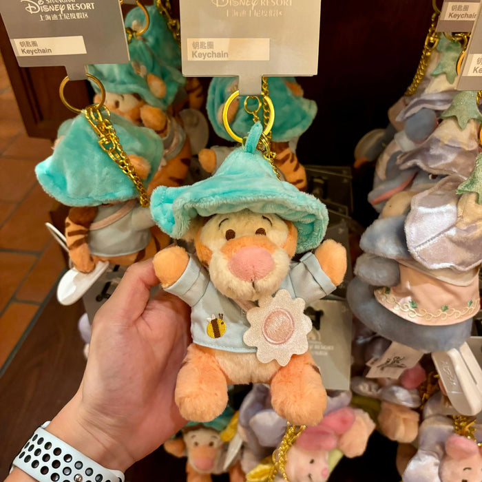 Shanghai Disney 2024 Summer Winnie the Pooh and Tigger Plush Toy Keychain Shanghai Disney Resort