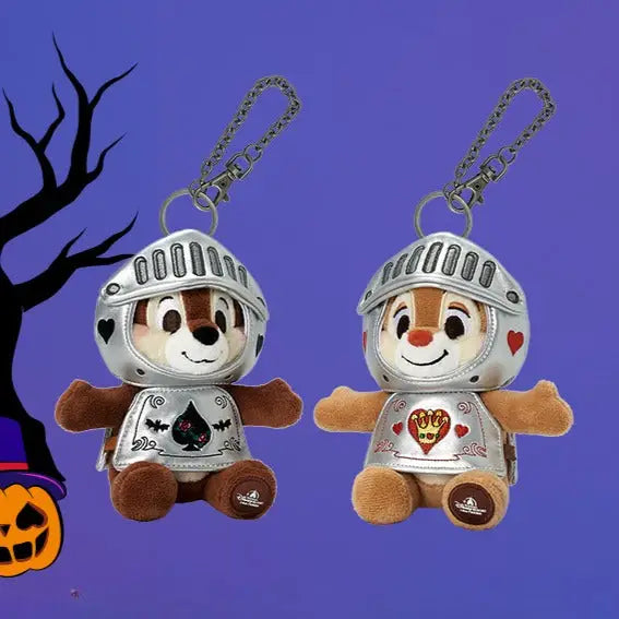 SHDL - 2024 Halloween Mickey & Chip and Dale Plush Keychain Shanghai Disney Resort