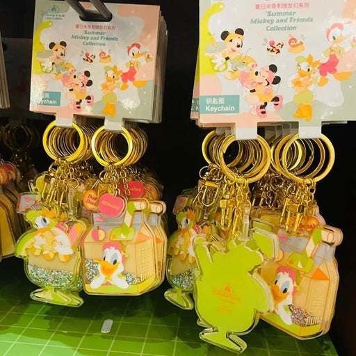 Shanghai Disney 2024 Summer Mickey, Donald Duck & Daisy Liquid Keychain Set - DAYDREAMING LAND